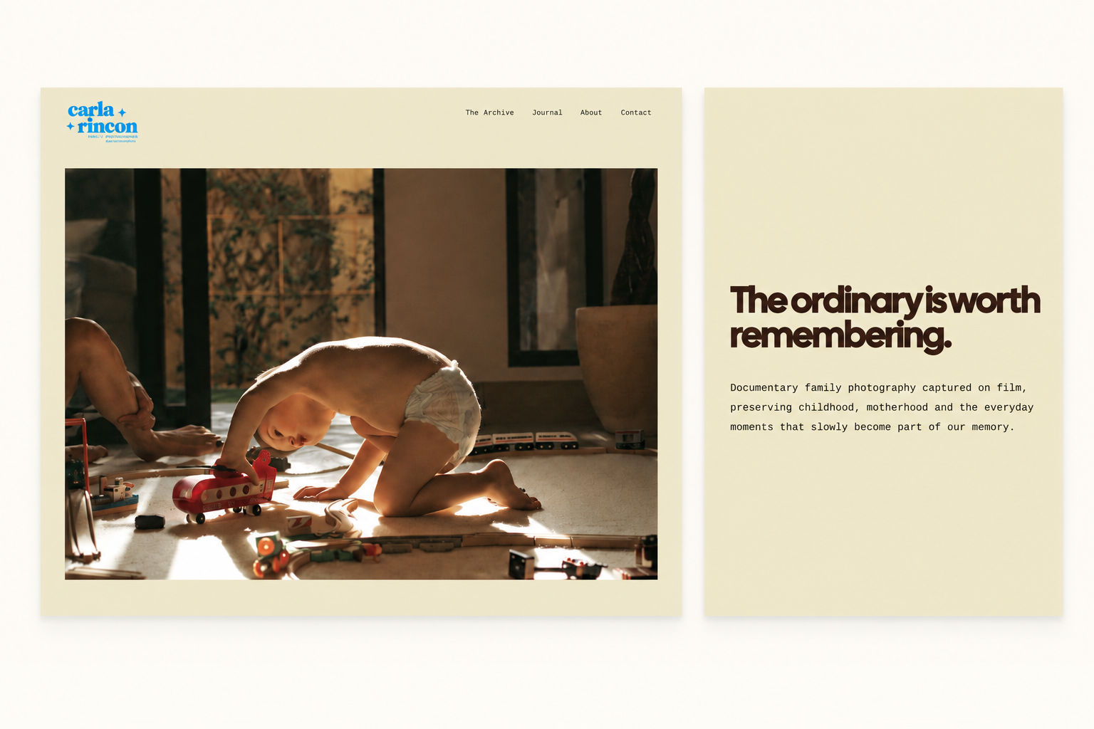 Photography website design for Carla Rincón by Studio Barok