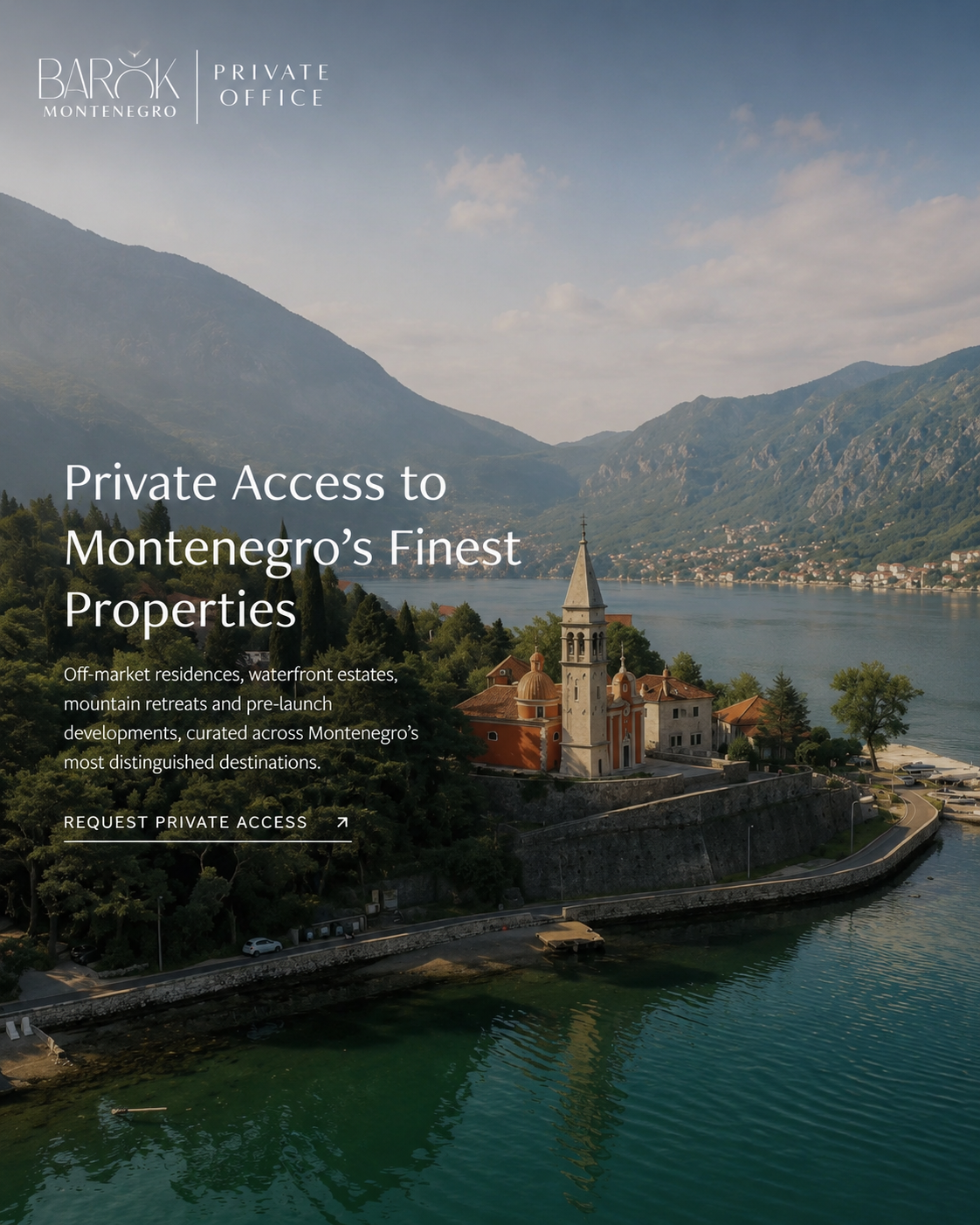 Barok Montenegro real estate website design by Studio Barok