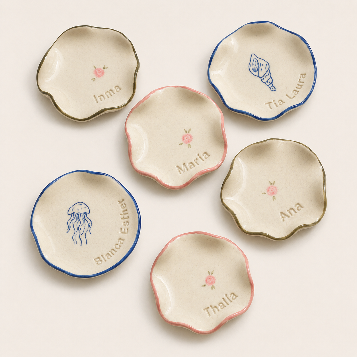 Personalised ceramic dishes for Marina Ceramic