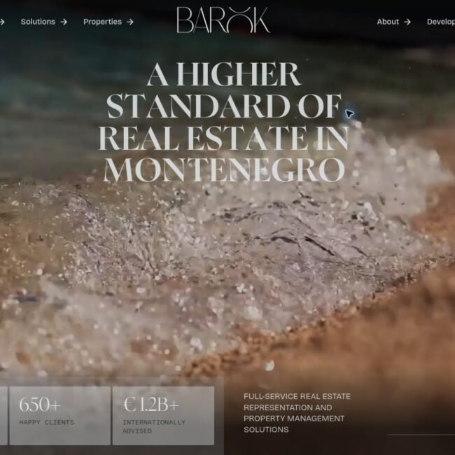 Barok Estates International property website designed by Studio Barok