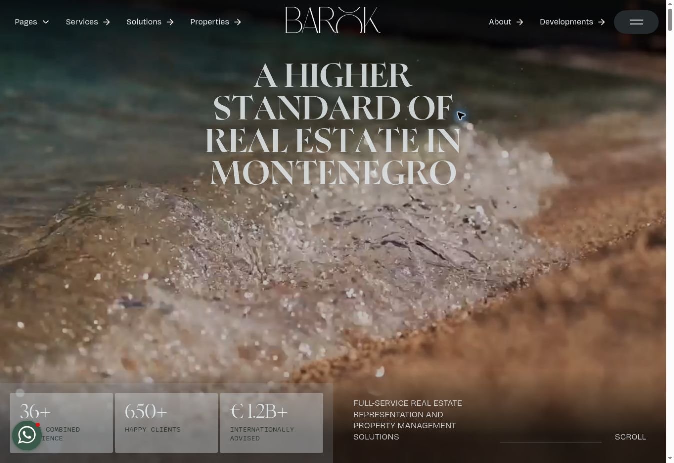 Barok Estates International property website designed by Studio Barok